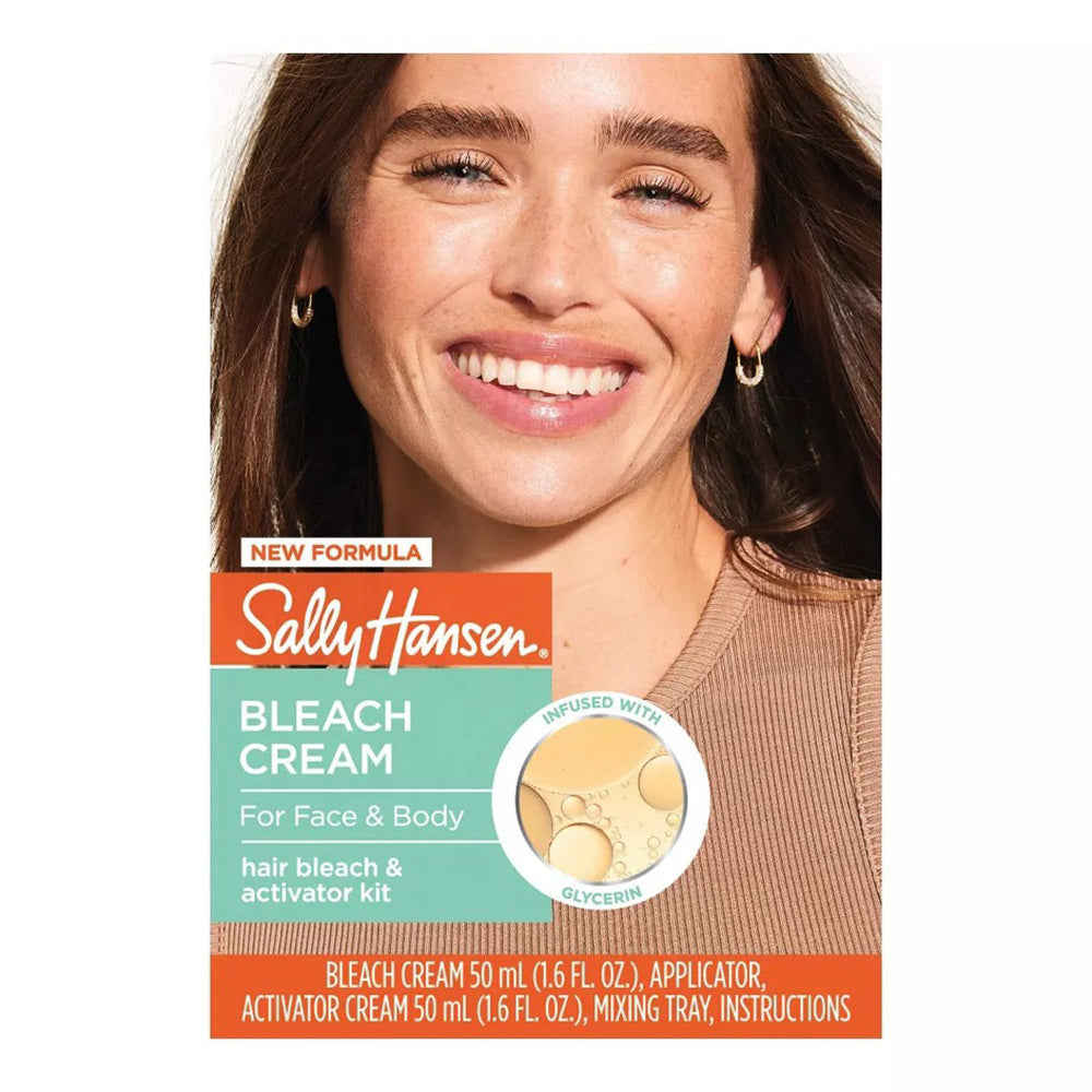Sally Hansen Bleach Cream for Face and Body for a Natural and Smooth Look 1.6Oz (50ml)